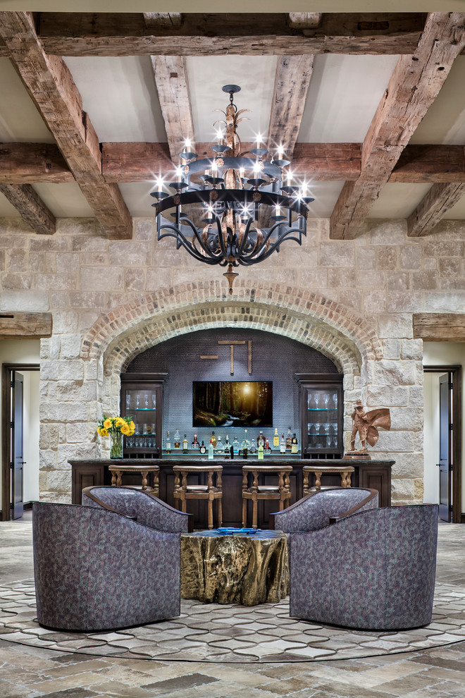 Photo of an expansive mediterranean family room in Austin.