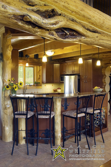 Alberta Log Cabin Rustic Cherry Kitchen rustic-kitchen