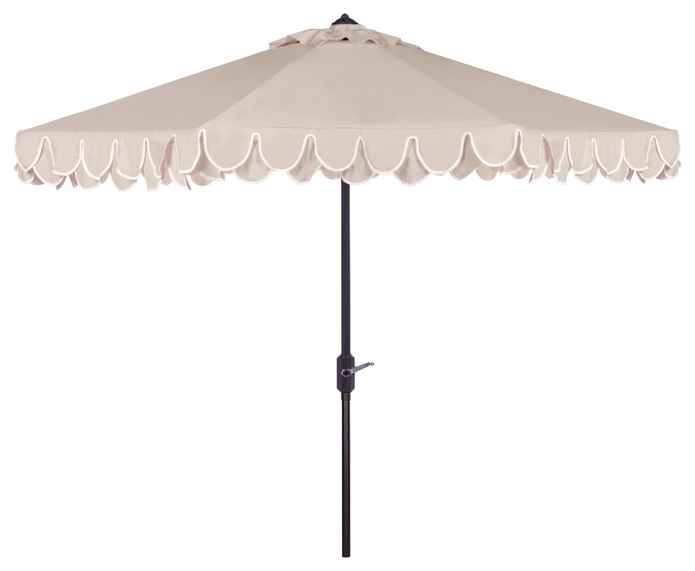 Uv Resistant Elegant Valance 9 Auto Tilt Umbrella Traditional Outdoor Umbrellas By Shopladder