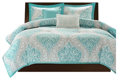 Intelligent Design Peach Skin Printed Comforter Set Mediterranean Comforters And Comforter Sets By Olliix