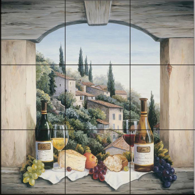 Tile Mural, Still Life In The Italian Hills by Barbara Felisky, 12.75