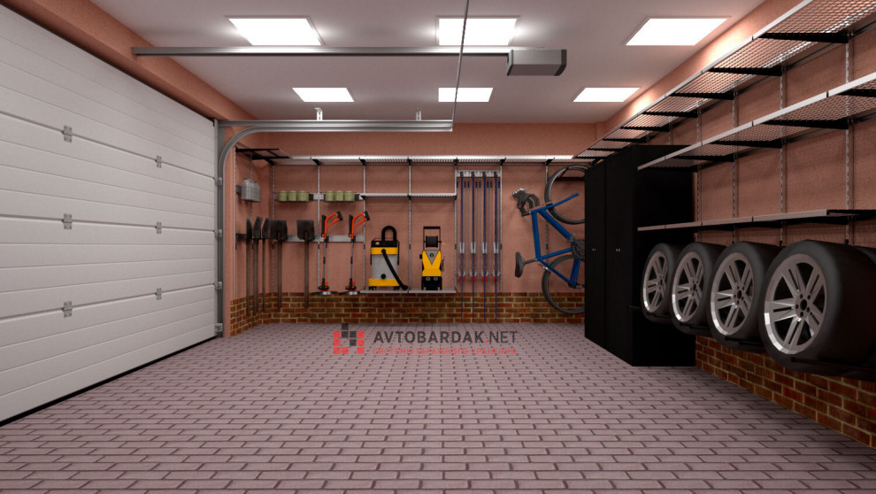 Проект №40: гараж для машины и квадроцикла+ шины, спортивный и садовый инвентарь