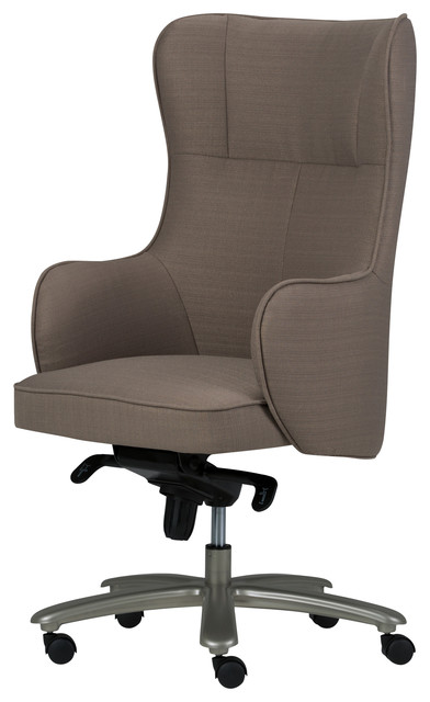 Leeds Wingback Swivel Office Chair Warm Gray Linen Look Fabric Leeds Wingback Swivel Office Chair Warm Gray Linen Look Fabric