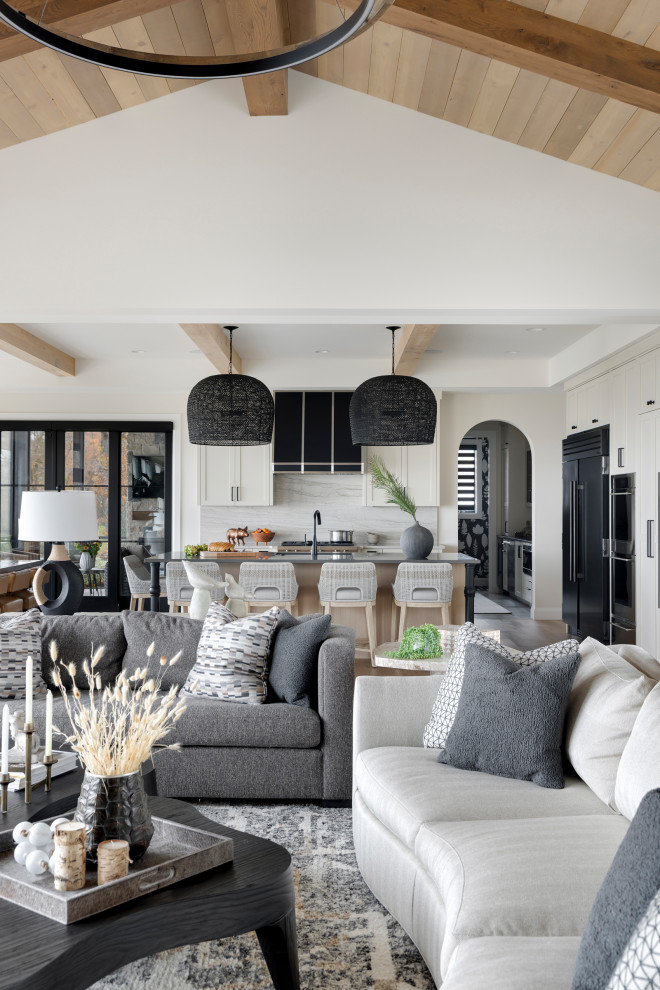 Warm, Rustic Retreat | New Home Construction - Transitional - Living ...