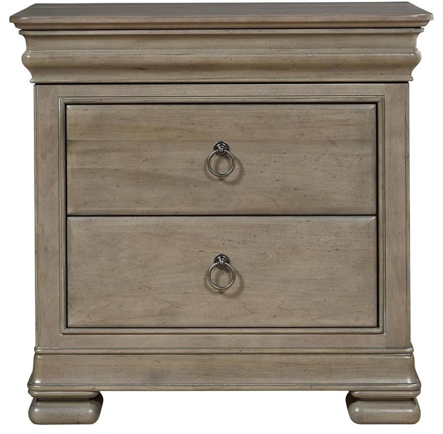 Universal Reprise 581A355 Nightstand, Driftwood Finish Traditional Nightstands And Bedside