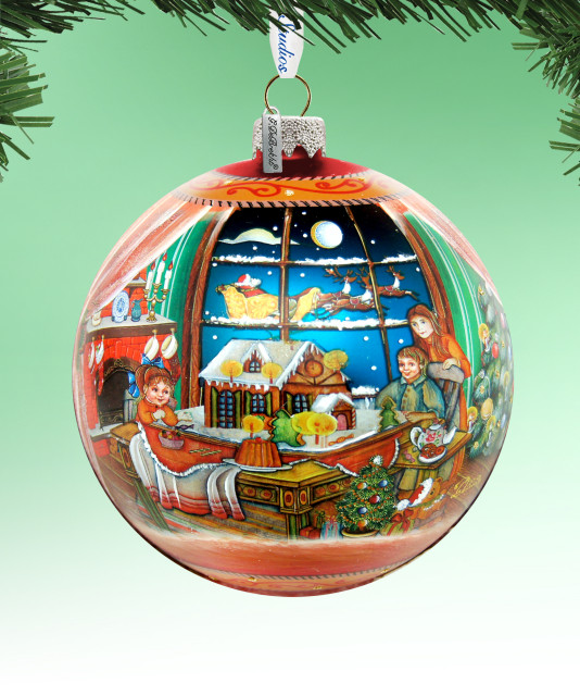 Hand Painted Scenic Glass Ornament Ball, Limited Edition - Traditional ...