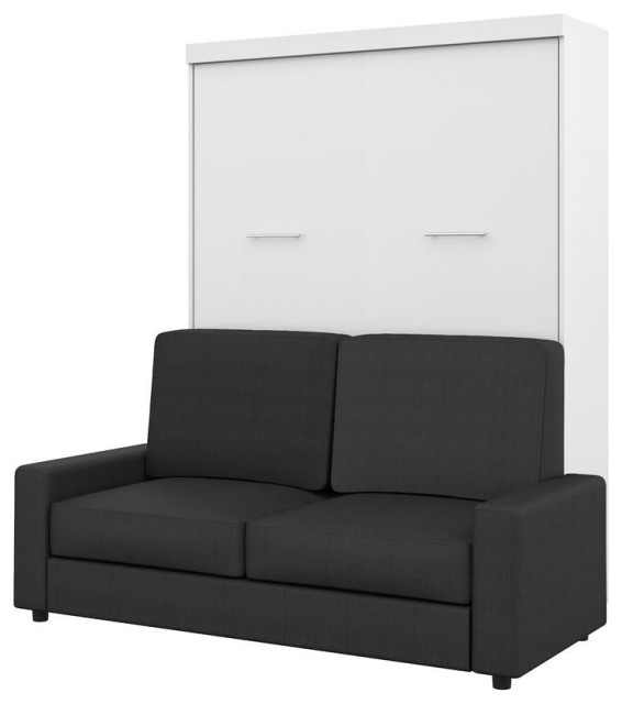 Nebula 2Piece Queen Wall Bed and Sofa Set White & Grey