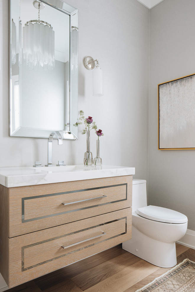 DS Coastal In The Burbs - Transitional - Powder Room - Chicago - by Amy ...