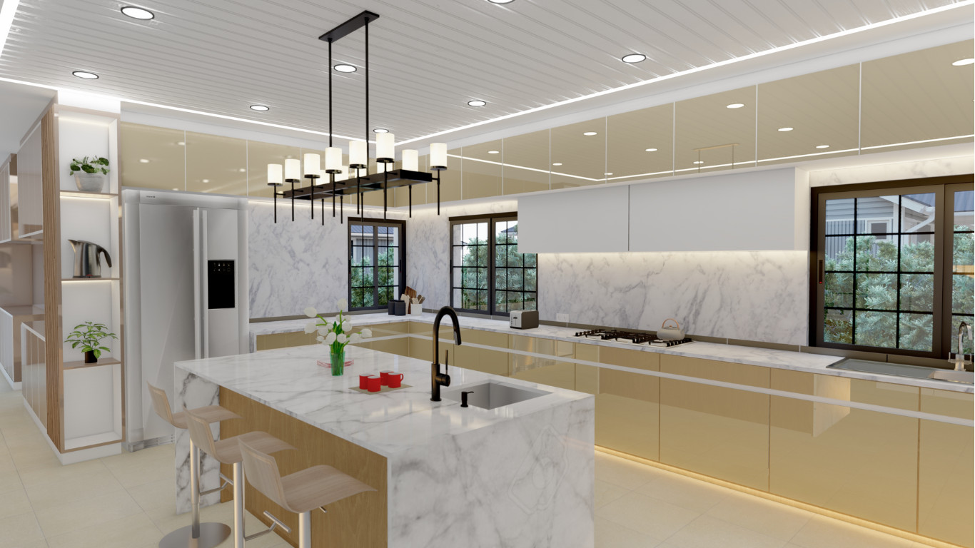 Bright Modern Kitchen with Organic Touches in Henley-on-Thames
