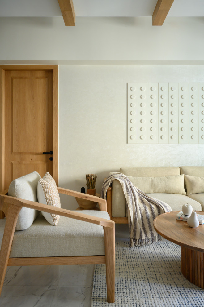 Photo of a Scandinavian living room in Mumbai.