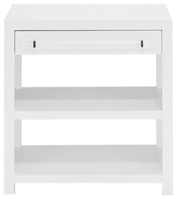 Worlds Away Garbo Side Table White Lacquer