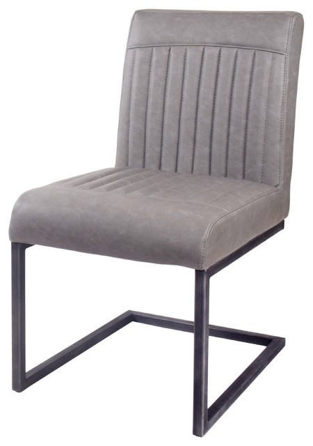 Ronan Dining Side Chair, Set of 2, Antique Graphite Gray, Dining Side Chair, Faux Leather