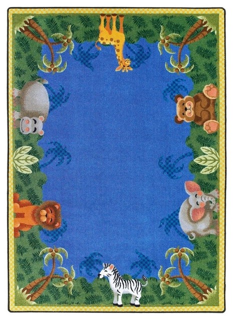 Kid Essentials, Infants And Toddlers Jungle Friends Rug, 3'10"X5'4"