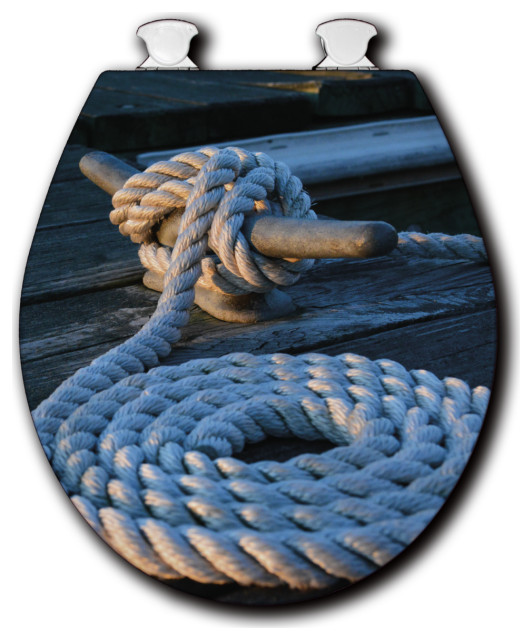 White Toilet Seat, Rope Beach Style Toilet Seats by WGIGALLERY