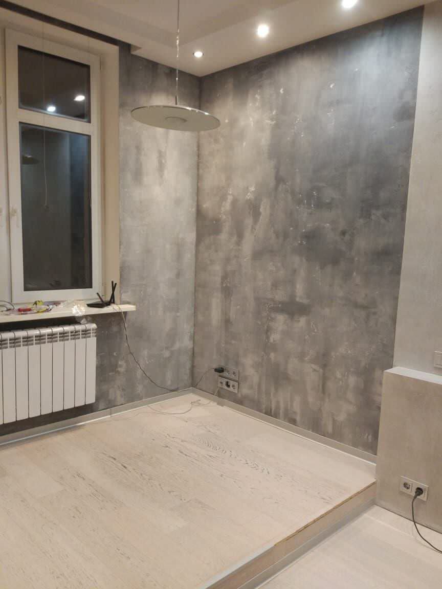 Отделка декоративной штукатуркой комнаты для подростка