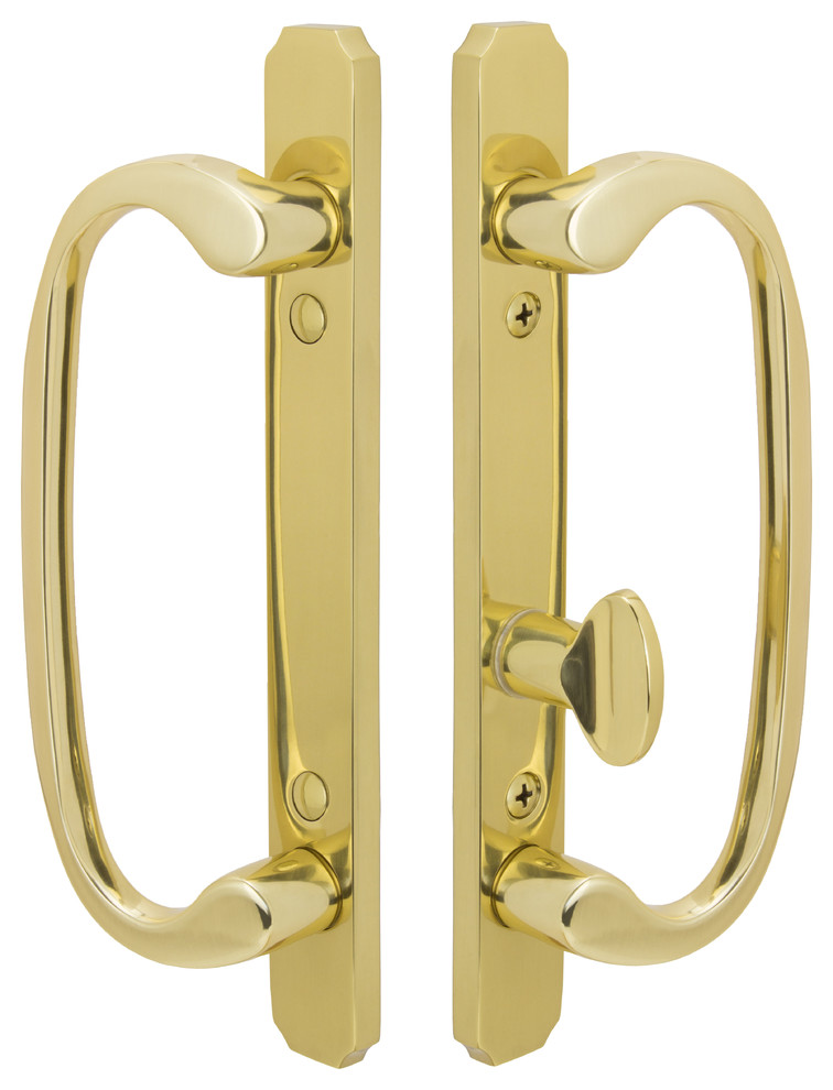 Embassy Brass Sliding Door Handle Set With Lock Non Keyed Transitional Levers By Fpl Locks Hardware Houzz Embassy Brass Sliding Door Handle Set, Sliding Door Replacement Lock Handle