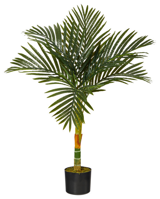 3' Golden Cane Artificial Palm Tree Modern Artificial Plants And Trees by Nearly Natural