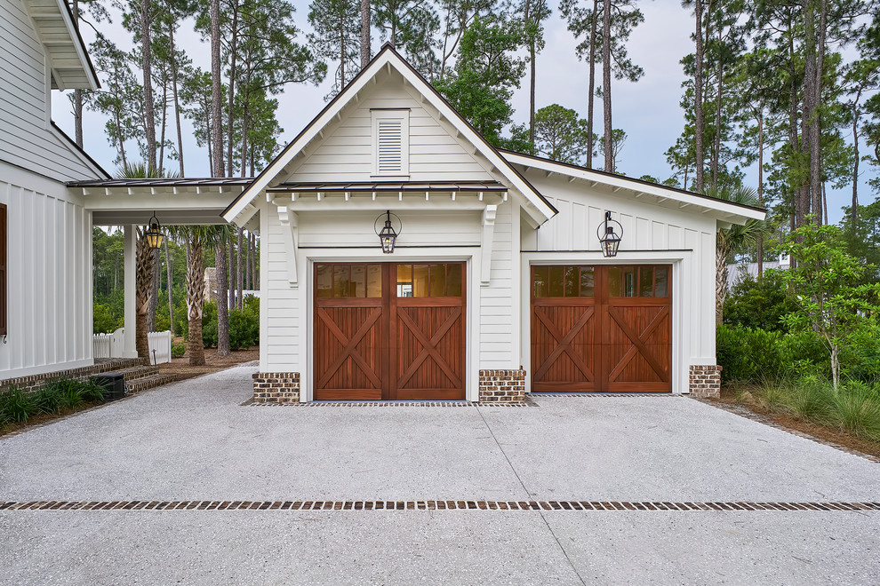 This is an example of a large country detached two-car garage in Atlanta.