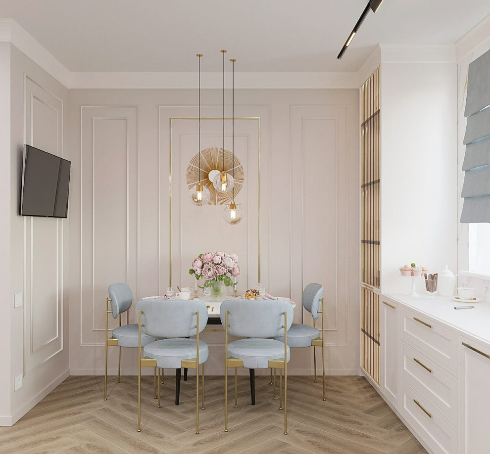 Светлая кухня, современная классика.