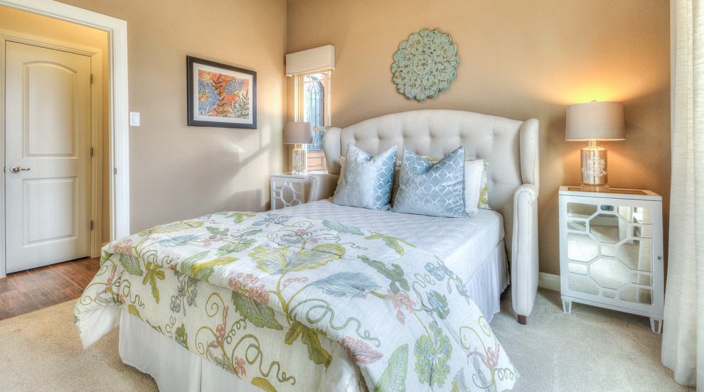 Transitional bedroom photo in Austin