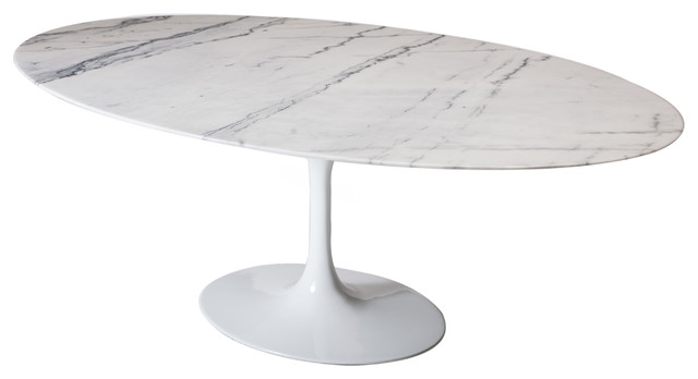 Tulip Marble Oval Dining Table - Midcentury - Dining Tables - by The