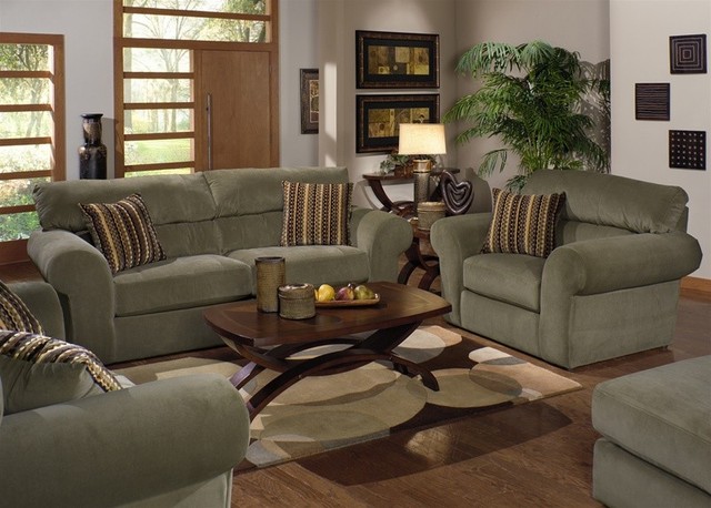Jackson Furniture - Mesa 3 Piece Living Room Set in "Sage" Fabric - 4366-03S-3SE
