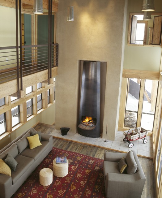 Ski House rustic-living-room