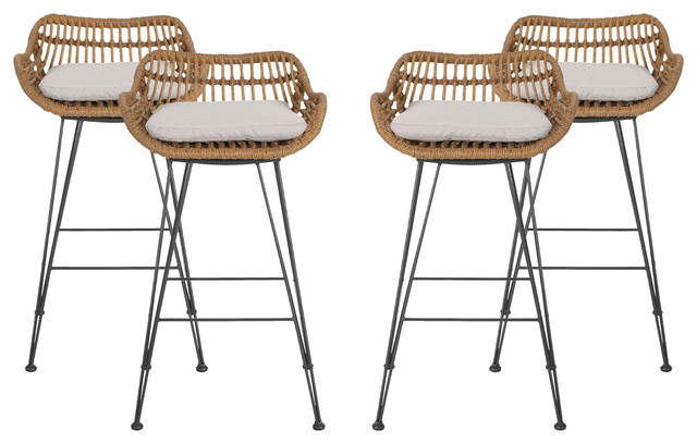 Can Outdoor Wicker Barstools With Cushions Set Of 4 Tropical Bar Stools And Counter By Gdfstudio - Barstool Patio Chair Cushions Can Outdoor Wicker Barstools With Cushions Set Of 4 Tropical Bar Stools And Counter By Gdfstudio - Barstool Patio Chair Cushions