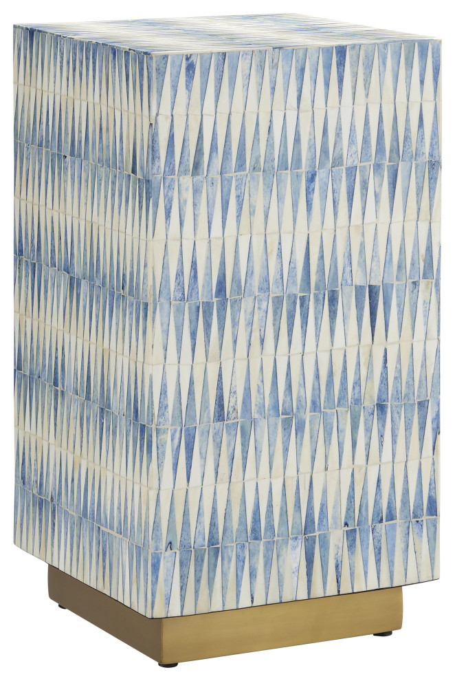 Nadene Blue and White Accent Table Contemporary Side Tables And End