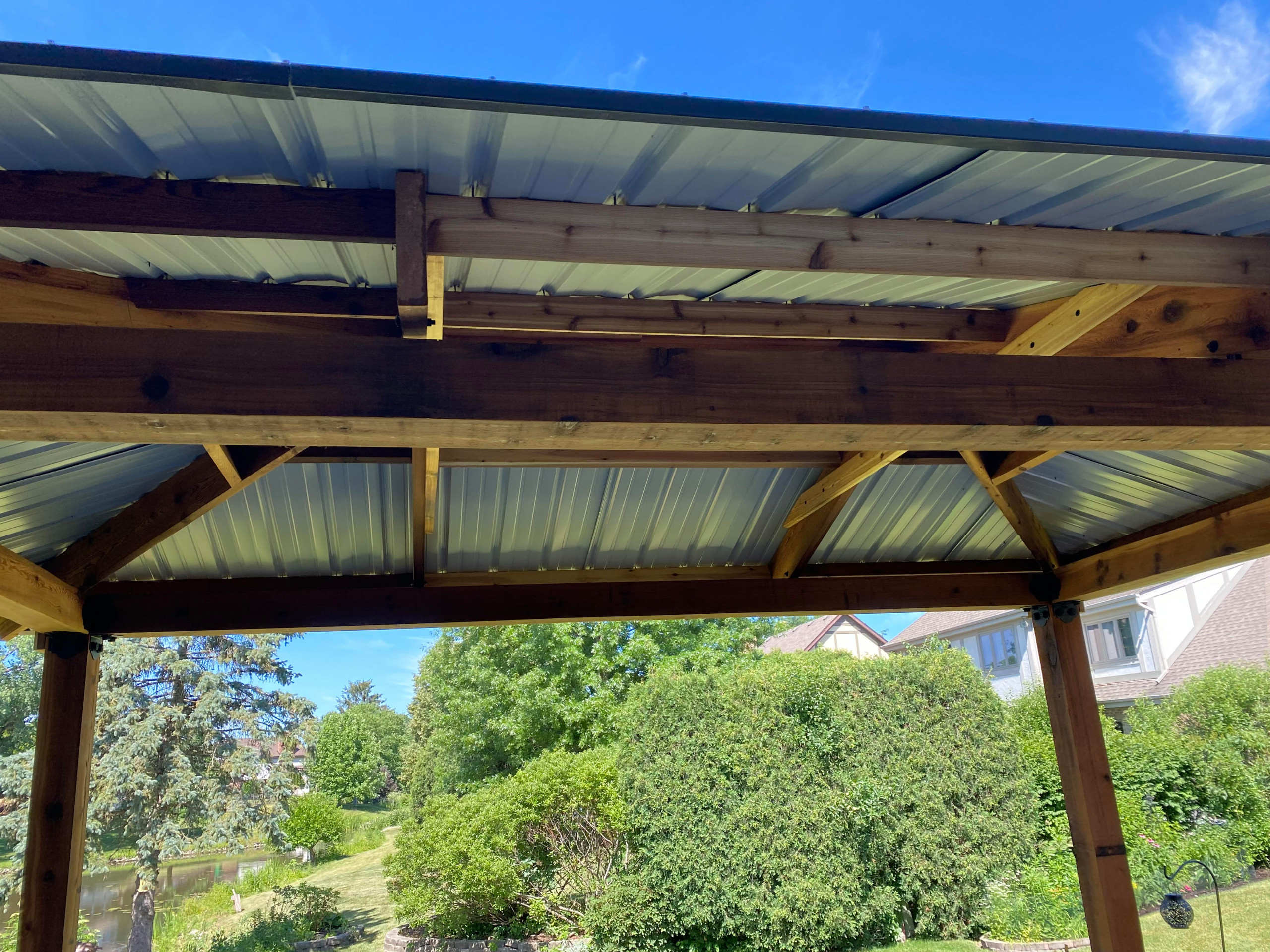 Cedar Pavilion with Metal Roofing w/ Trex Deck