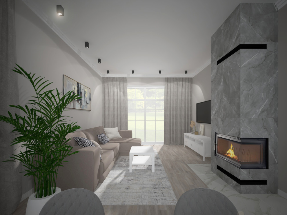 Кухня-гостиная в частном доме.