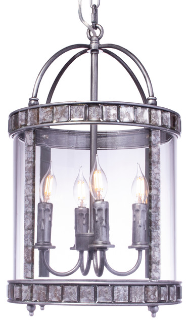 Liana Round Mercury Glass Pendant Light