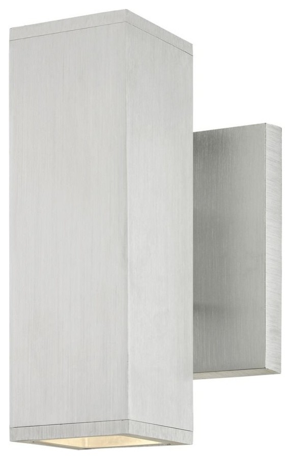 Outdoor Wall Light Square Cylinder Up Down Black Contemporary