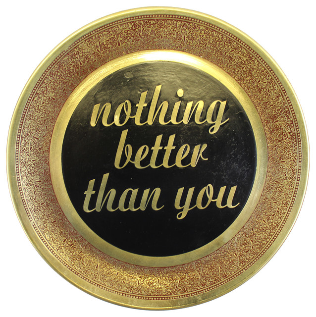 Natural Geo Nothing Better Than You Wall Hanging Brass Accent Plate