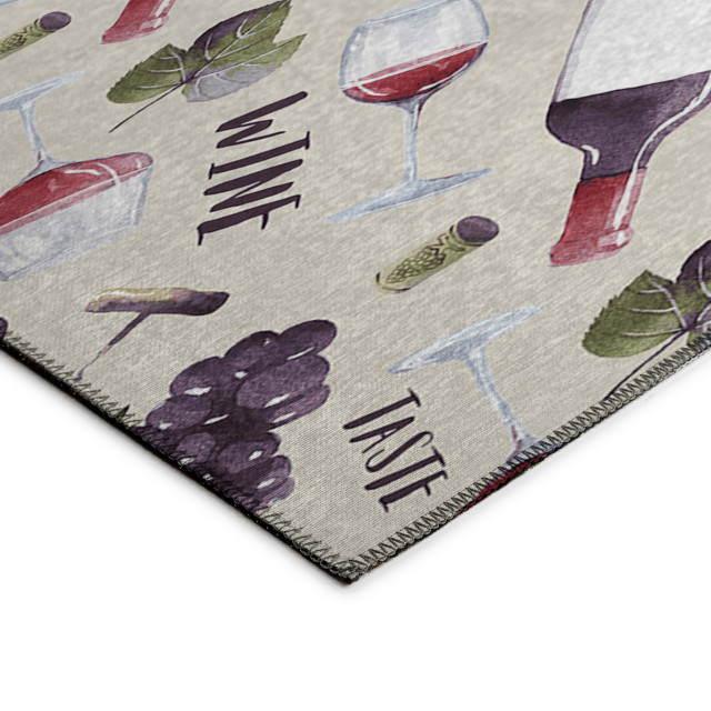 Indoor/Outdoor Kendall KE14 Putty Machine Washable 10' x 14' Rug, 3' x ...