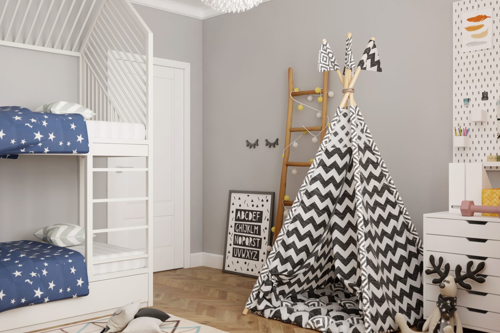 Яркий скандинавский интерьер квартиры в ЖК "Солнечный", Тула