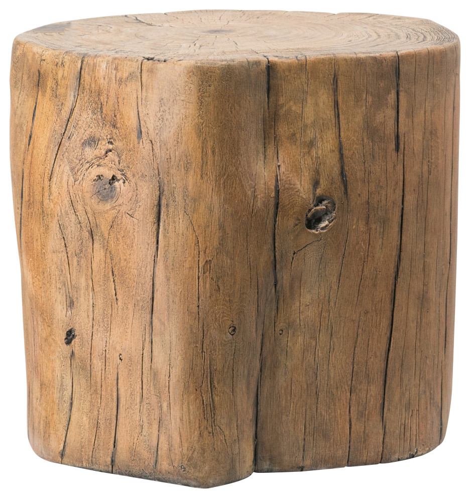 AB Home Nature Inspired Garden Stool With Natural Wood Finish D77359 - Rustic - Accent And ...