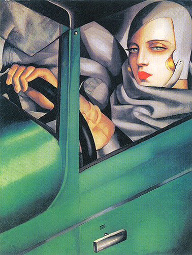 Tamara in the Green Bugatti | Lempicka | Painting Reproduction