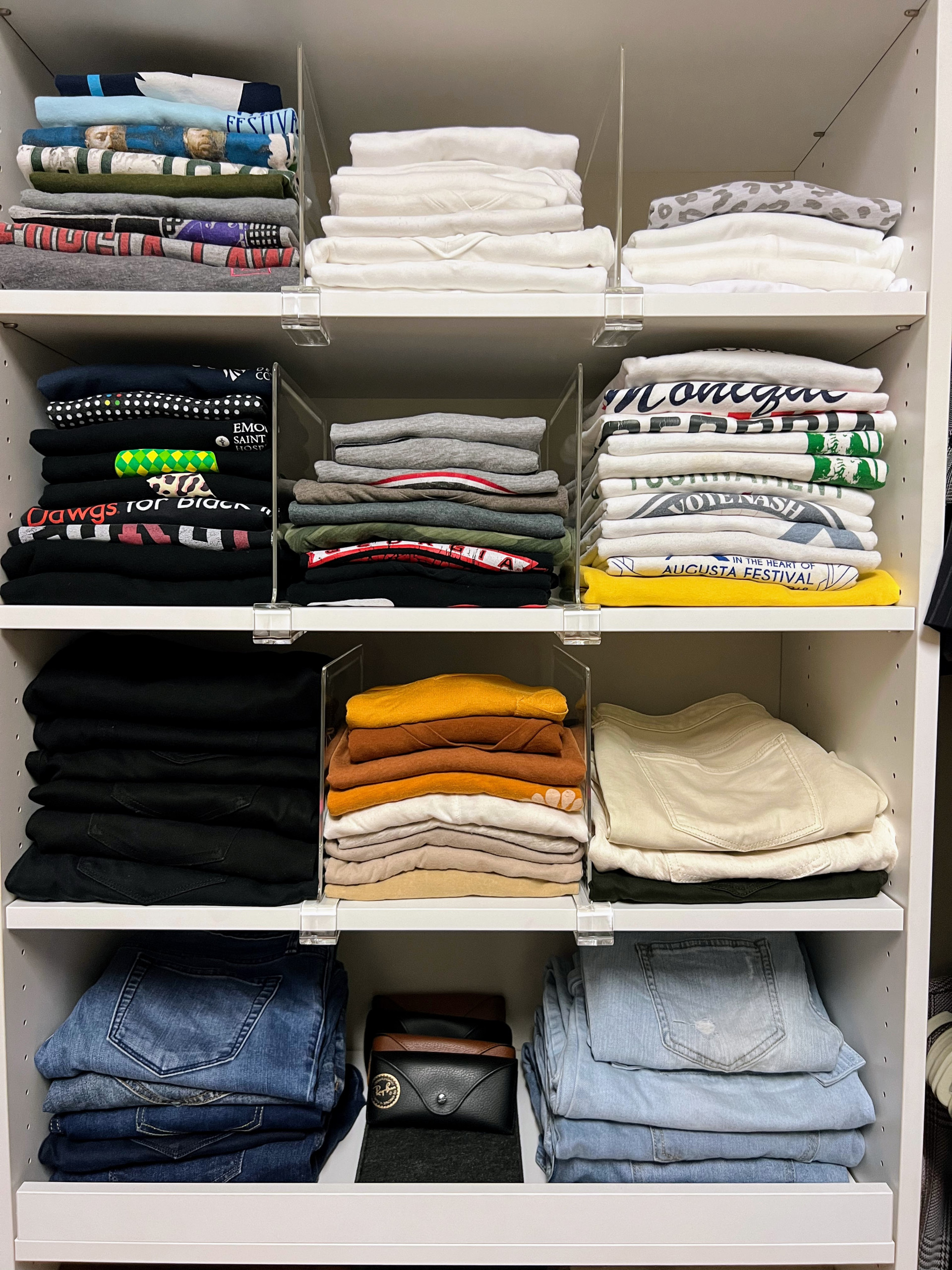 Blue Jeans, Casual Slack, Graphic T's w/ Clear Dividers