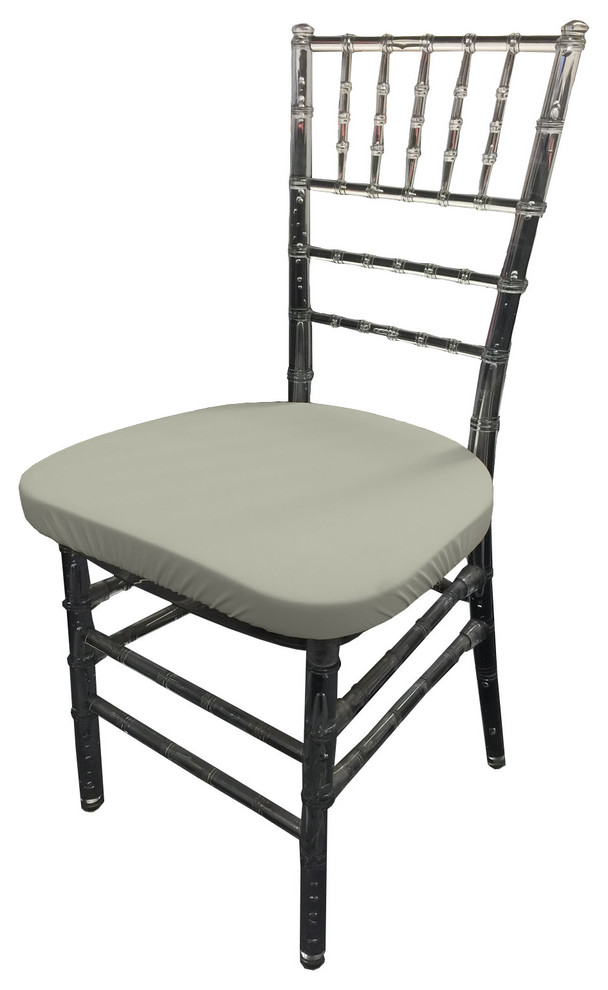LA Linen Spandex Chiavari Chair Cushion Cover, Set of 4 Contemporary Seat Cushions by LA