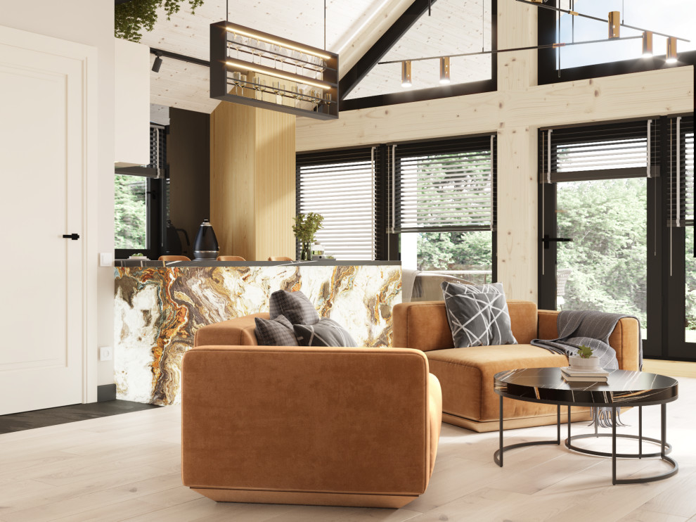 Кухня-гостиная в загородном доме