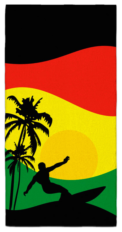 "Surfer Mon" Jamaica Colors Bath Towel
