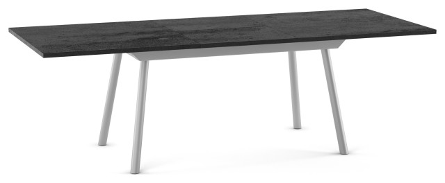 Amisco Faber Extendable Dining Table, Basalt Tfl / Silver Grey Metal