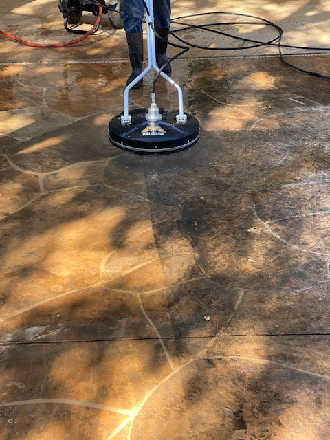 Pressure Wash Flastone Pool Deck