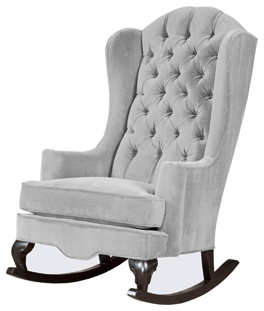 Fitzgerald Tufted Velvet Rocking Chair Traditional