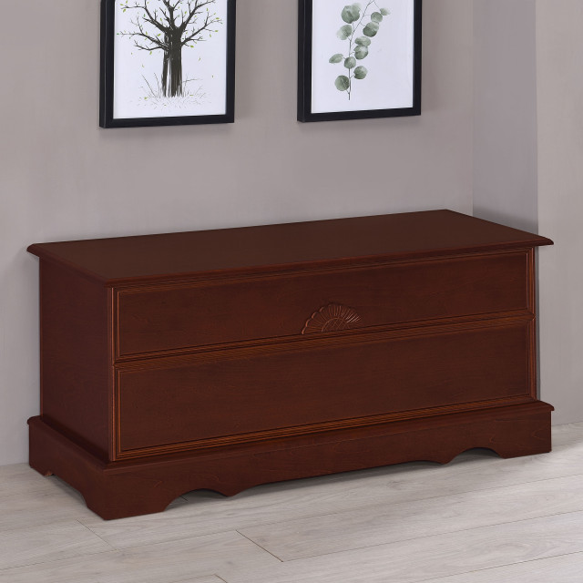 Rectangular Chest Paula Rectangular Cedar Chest Warm Brown - Traditional - Accent Chests ...