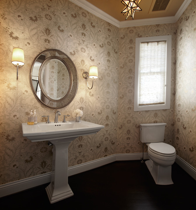 Traditional powder room in Minneapolis.