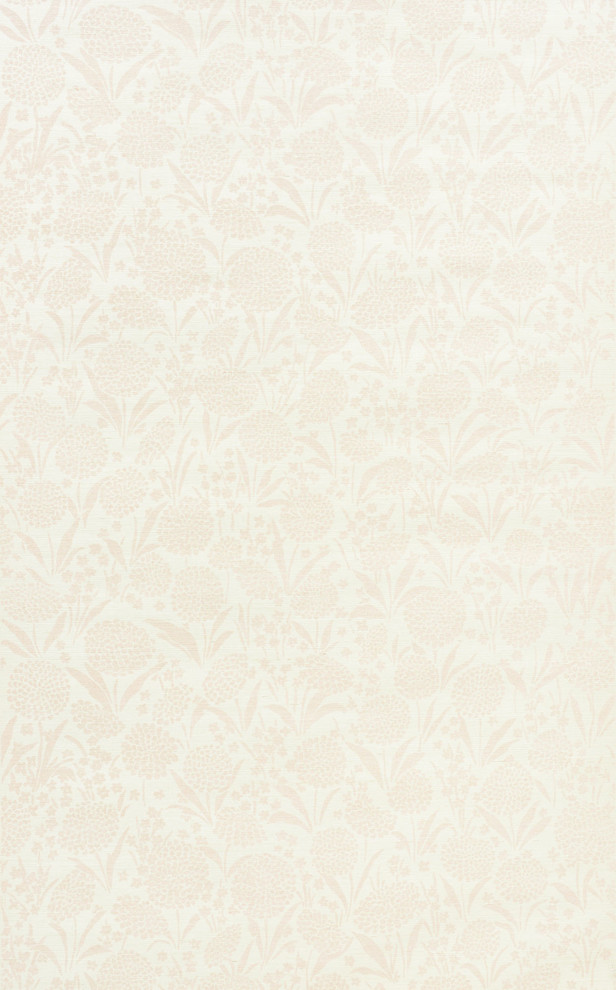 Schumacher Chrysanthemum Sisal Printed Grasscloth Wallpaper, 8 YD Rolls ...