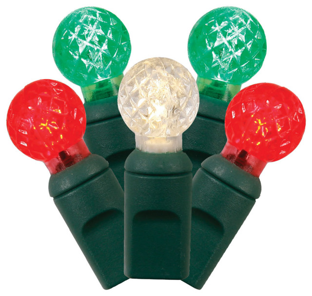 Vickerman X6G9524 RedWhiteGreen Led Light Green Wire, Christmas Light Strand Contemporary