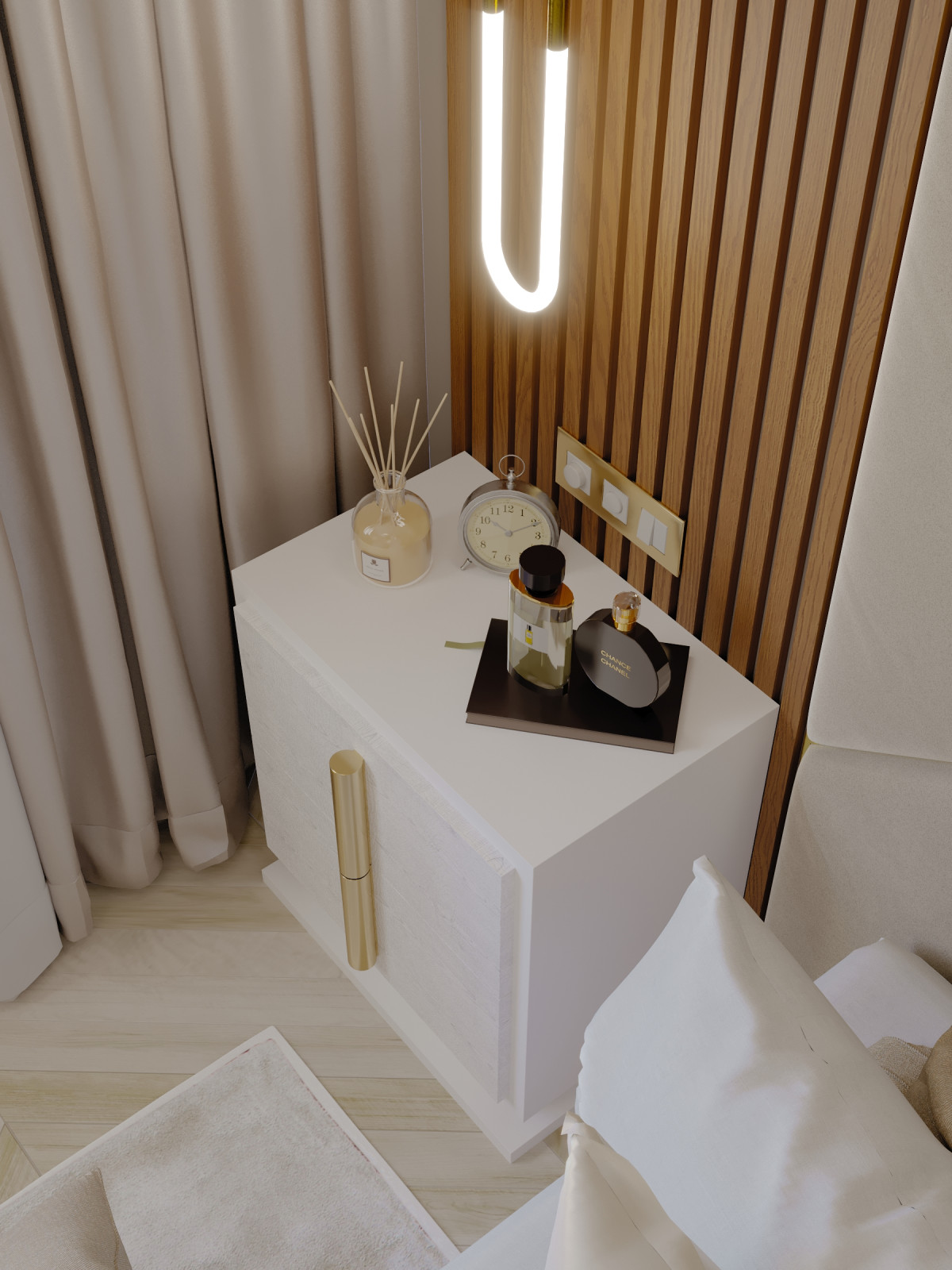 спальная с рейками